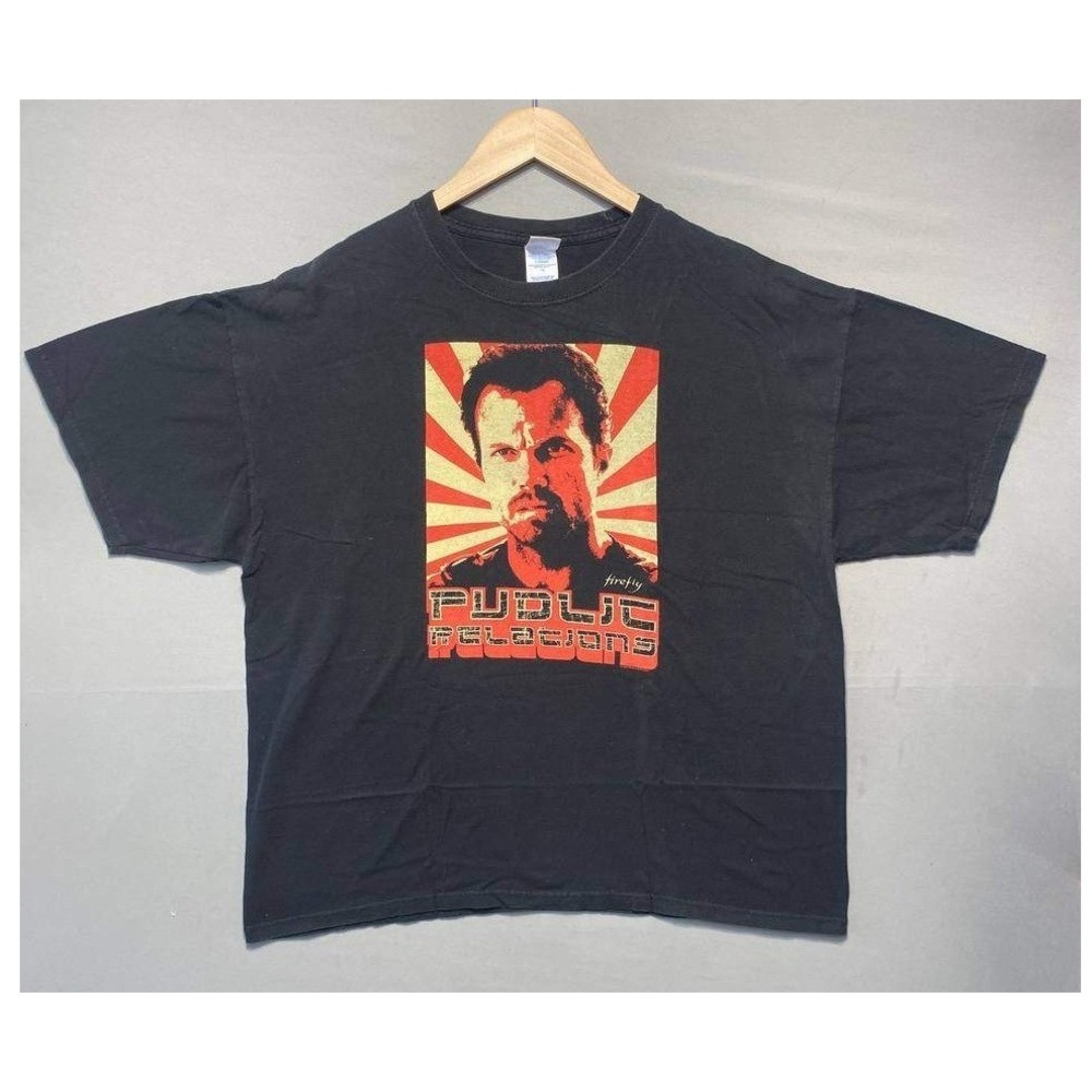 Firefly Public Relations T Shirt Mens 2XL‎ Black Jayne Cobb Graphic Tee Sci Fi